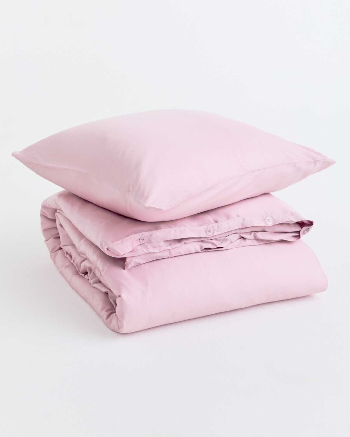 Bed Set 150x210 cm Beddings Bamboo Lyocell Dusty Pink 150x210 